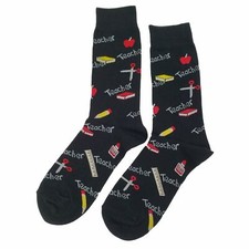 NWT Teacher Dress Socks Novelty Men 8-12 Black Crazy Fun Sockfly
