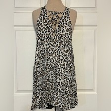 Show Me Your MuMu Leopard Print Sleeveless Dress Mini Summer Beach Resortwear XS