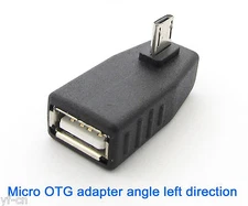 100x Left Angle 90D Micro 5pin Male Plug To USB 2.O Female OTG Adapter Connector