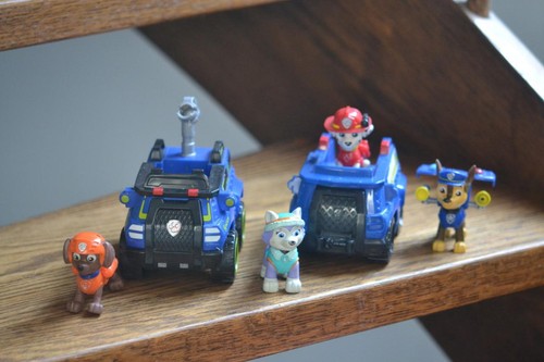 13 Pc. Paw Patrol Lot 4 Vehicles Chase Zuma Rocky Rubble Helicopter Skye Ryder + - Picture 5 of 6