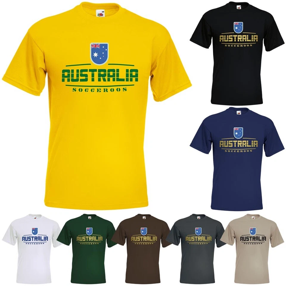 AKYTEX Australien WM 2022 T-Shirt Fanshirt Trikot Australia Fussball Fan Shirt