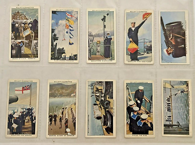 Set Of 10 Wills 1909 Naval Cigarette Cards Life In The Royal Navy 1 through 10