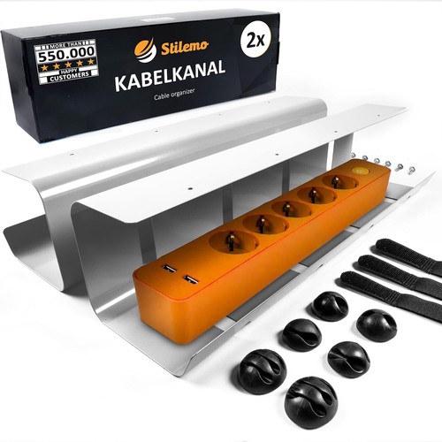 Durable Under Desk Cable Management Tray - 2-Pack in Stylish Gray, Holds 5 KG - 第 3/11 張圖片