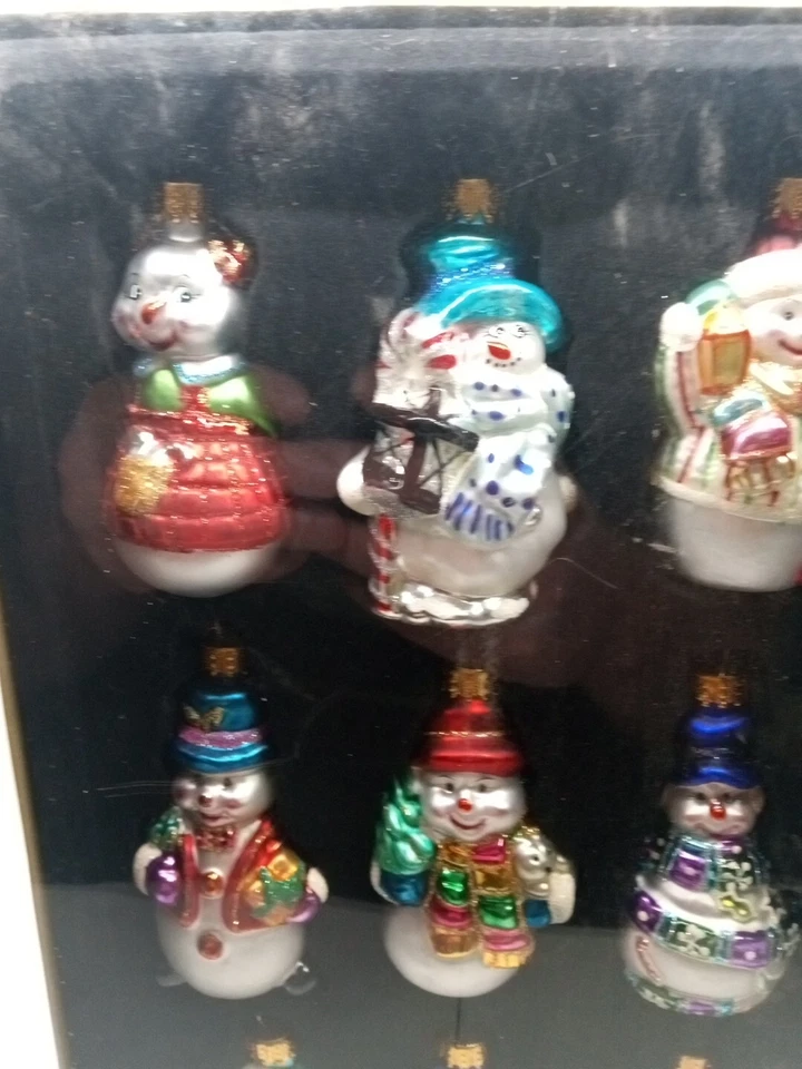 Juego de 9 adornos de vidrio vintage The Trimmery 2003 vacaciones de Navidad Foto 2 de 4