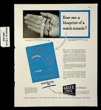 1943 Gruen Curvex Blueprint Watch Vintage Print Ad 20424