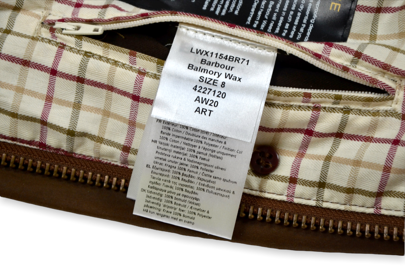 Barbour Wilderness Waxed Balmory Brown 