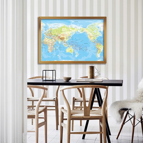 Póster mapa topográfico mundial lienzo impresión decoración A1 A2 - Imagen 2 de 12