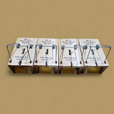 4 DK-2 Death Klutch Gopher Getter Box Trap Mole Trap Trapping Mole Free ...