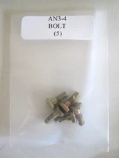 AN3-4 Hex Bolt 10-32 x 17/32" Drilled Shaft Plated Steel  - Lot of 5
