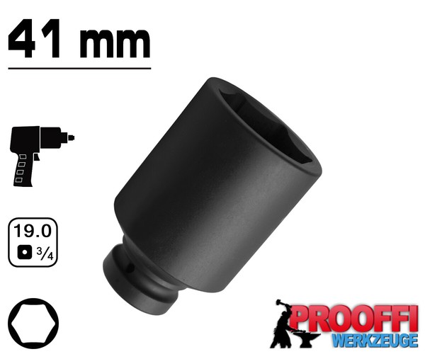 "Lange 41Mm Kraft Schlagschrauber Nuss Stecknuss SteckschlüSsel Lang 3/4\" Antrieb"-image