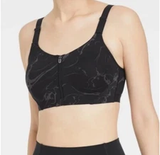 Women's High Support Sculpt Zip-Front Mesh Crossback Sports Bra 38D