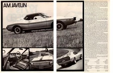 1971 AMC JAVELIN ~ ORIGINAL 2-PAGE NEW CAR PREVIEW ARTICLE / AD