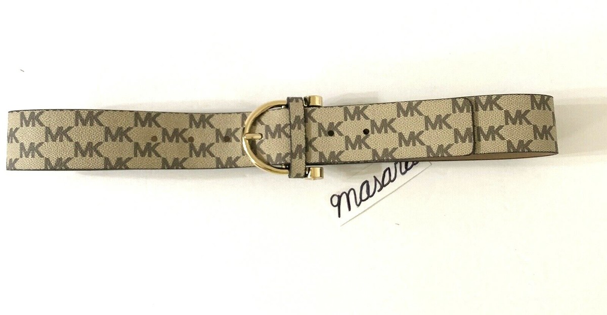 Michael Kors MK Monogram Logo Wide Belt Size Small NWT Neutral Colorblock 34\