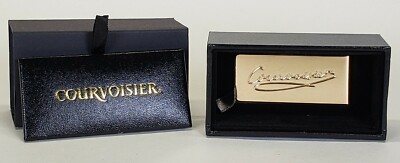 Courvoisier Cognac Limited Gold Metal Promotional Rare Money Clip W/ Leather Box