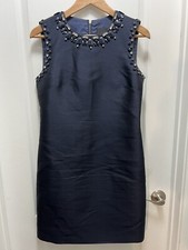J Crew Jeweled Dress Women’s Size 2 Navy Sleeveless
