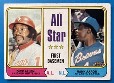 1974 Topps # 332 Hank Aaron HOF & Dick Allen All-Star 1st Base