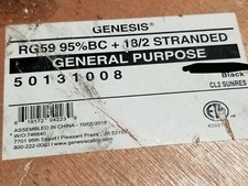 Honeywell Genesis Cable 5013 RG59/U + 18/2C Siamese CCTV Camera Black /100ft