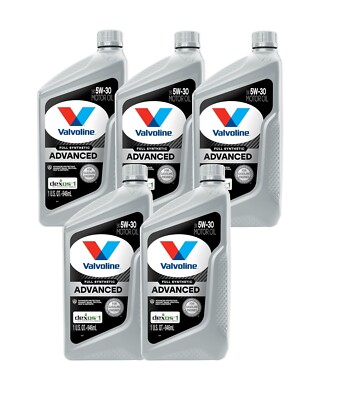 Valvoline 5 Quarts Advanced Full Synthetic SAE 5W-30 Motor Oil Set 5 x 1qt