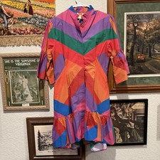 NWOT Farm Rio Colorful Amanda Stripes Mini Shirt Designer Dress Size Small
