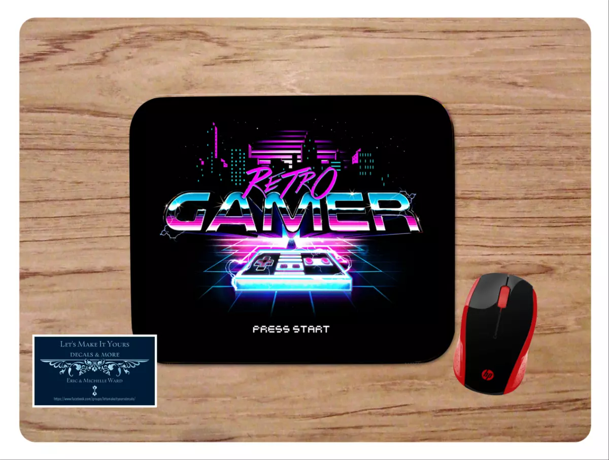 RETRO GAMER 80s INSPIRED ART CUSTOM MOUSE PAD DESK MAT PC GAMING VIRTUAL  SCHOOL