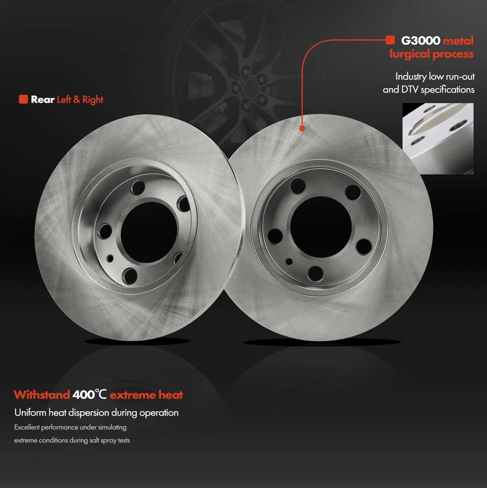 2 дисковых тормоза для Volkswagen Golf City Jetta Audi задние левые и правые - Изображение 3 из 4