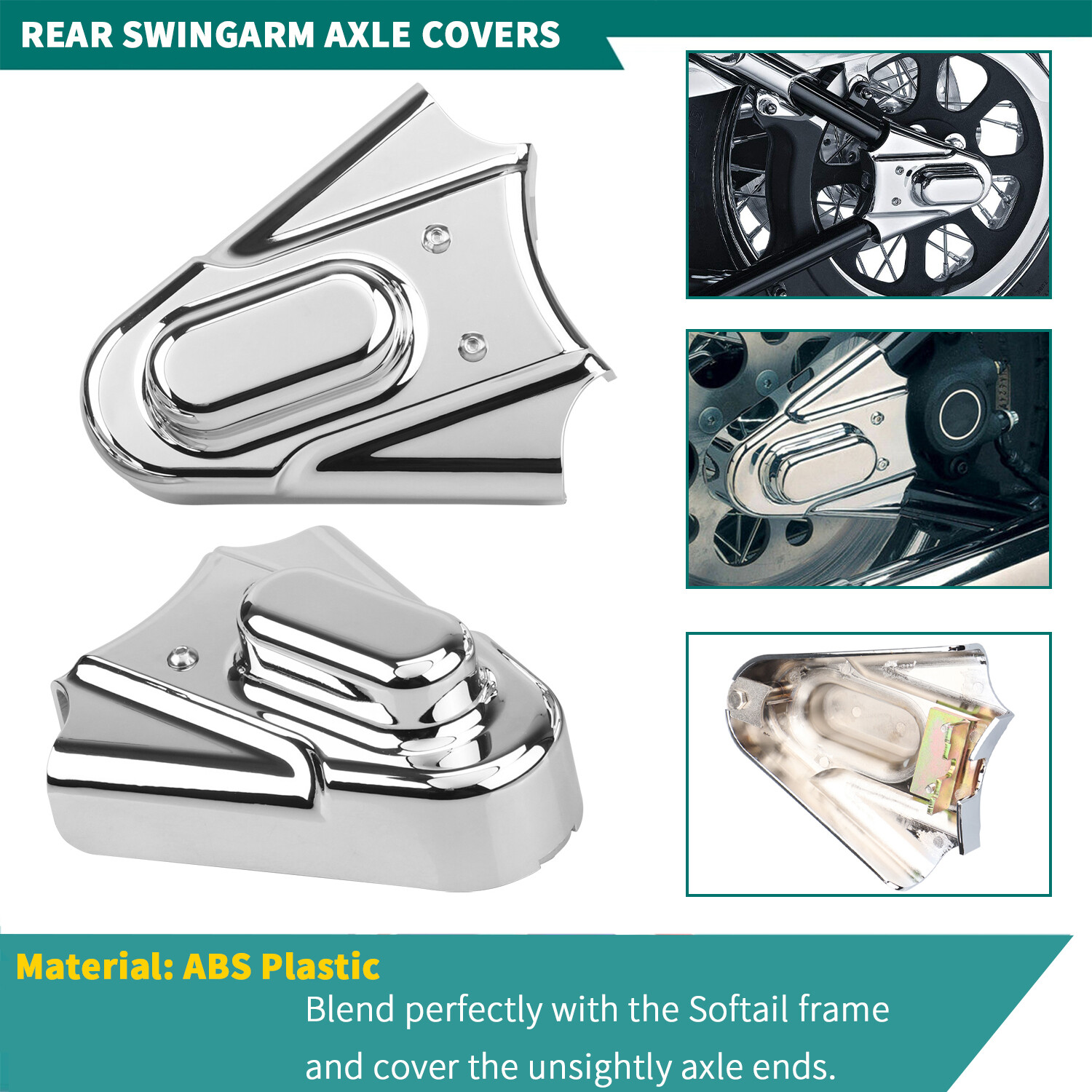 Chrome Rear Swingarm Axle Covers Kit Fit For Harley Softail FXST FXSTD Fatboy eBay