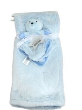 Gift Set Little Beginnings Blue Bear Security Blanket Fleece 30  X 40   Lovey.