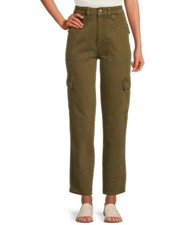 Free People Womens Ezra Cargo Pants 100 Cotton Green NEW Sz 27