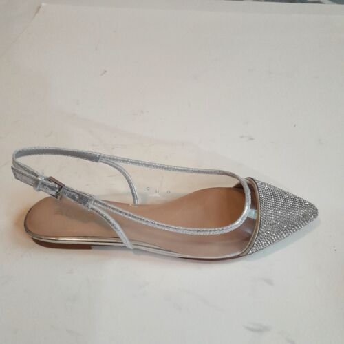 Aldo Women’s Karowara Flats Diamond Silver Clear Shoes Size 6.5 - Picture 4 of 10
