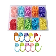 Meikeer 150 Pieces Knitting Crochet Locking Stitch Markers Needle Clip 10 Colors