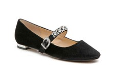 ADRIENNE VITTADINI Aronni Mary Jane Flat Black, Size 6.5 M