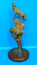Starlite Creations Primal Visions Howling Wolves Moonlight Vision Wolf Sculpture
