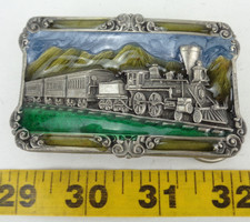 Vintage 1984 Railroad Train Locomotive Painted Belt Buckle A-29 Siskiyou