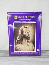 VINTAGE PAINT BY NUMBER Jesus Christ Portrait 12" x 16" Sealed Box Crafthouse
