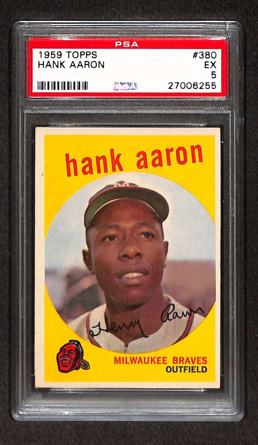 1959 Topps #380 Hank Aaron HOF  PSA 5 EX C106689