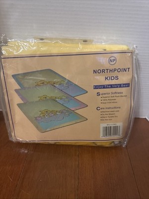 VTG Northpoint  Kids Baby fleece Plush Blanket 110x140cm Yellow Teddy Bears READ