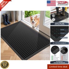 Front Door Mat Outside Entrance, Heavy Duty Waterproof Doormat for Indoor/Out...