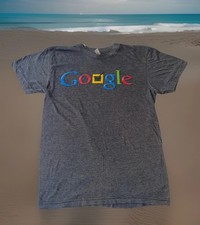 Rare Google Employee Logo College Interview Team Shirt Adult Small Gray Vintage