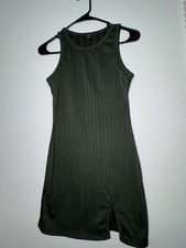 SHEIN Olive Green Ribbed Bodycon Dress – Women’s Size M (US 6 / EU 38)- 0092
