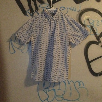 LA s Iconic American Rag Cie S/S shirt Men s  w/ carp And Japanese Pattern