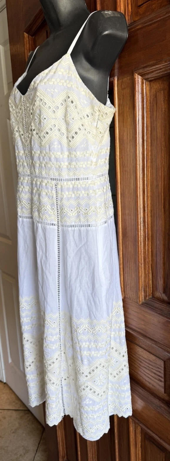 Abito TORY BURCH Tiara ricamato bianco avorio cotone 8