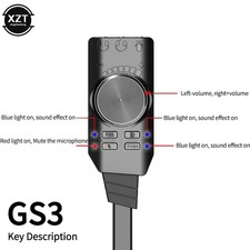 7.1 Channel External USB Computer Game Sound Card for PUBG Gaming External Audio