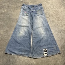 Vintage 70s Wrangler Bell Bottoms Flare Denim Jeans Women  s 32x30 USA Embroider