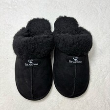 BearPaw vegan faux fur Loki women black slippers Size 7