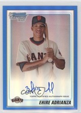 2010 Bowman Chrome Prospects Blue Refractor /150 Ehire Adrianza #BCP201 Auto i6j