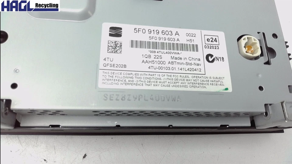 Radio Navi Display 5F0919603A Seat Leon 1.6 TDI Ecomotive 5F Limousine - Bild 3 von 4