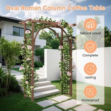Garden Arbor 85 in Wedding Arch Wood, Rustic Plant Trellis for Ceremony Backyard