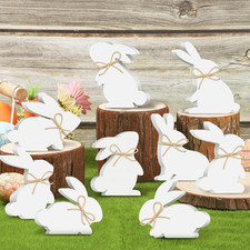 Easter Bunny Wooden Table Signs - 9 Pcs Farmhouse Decor Centerpieces