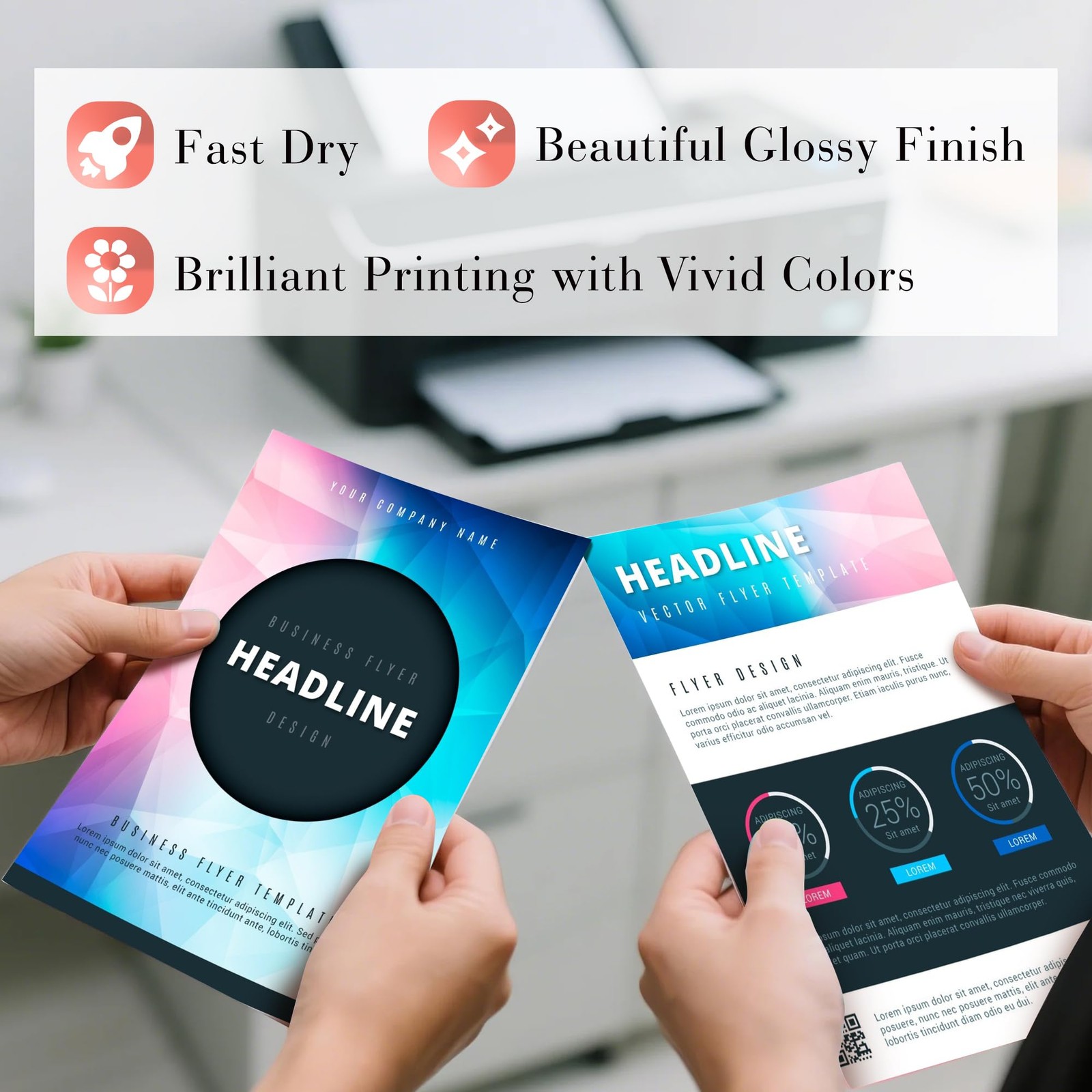 Thick Double Sided Glossy Photo Paper 69lb 8.5X11 Inches Heavyweight Cardstoc...