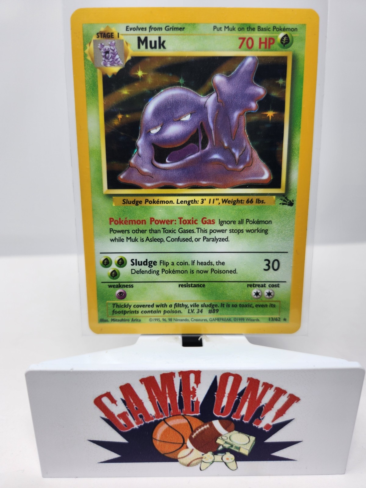 Pokemon Muk 13/62 Fossil Unlimited Holo MP sc